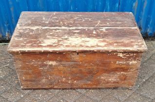 A 19thC stained pine box. 80cm l x 46cm d x 34cm h. (records not included)