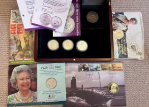 Coins to include commemorative crowns, 1935, 1977 and 1837 with a 1937 and 1935 certificate, a