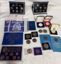 A quantity of Great Britain coinage to include 1982 Proof Collection, 1983 Proof Collection, 1984