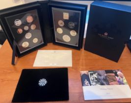 The Royal Mint 2021 United Kingdom Proof Coin Set, no. 6587, with box and paperwork and certificate.