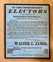 Election poster "To the Independent Electors of the Borough of Kingston-Upon-Hull" from Walter C