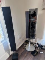 A Bang & Olufsen BeoSound 9000 MK III Radio & 6 CD player on stand and a pair of Bang & Olufsen