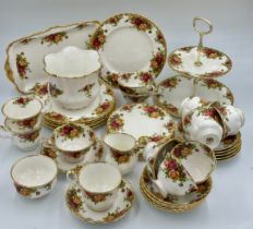 A quantity of Royal Albert Old Country Roses to include first and second quality. (41 pieces)