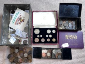 A selection of mainly pre-decimal British coins to include some 1937 cased specimen coins (11 of