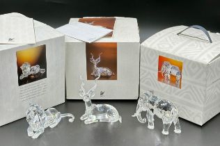 Inspiration Africa Swarovski crystal Annual Editions to include Lion 1995, Elephant 1993 and The