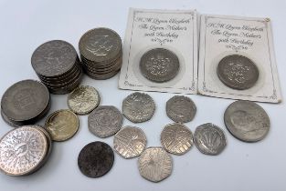 Various coins to include 8 x 1977 crowns, Elizabeth & Philip x 5, Prince of Wales and Lady Diana