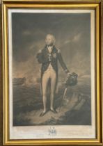 A mezzotint engraving of Admiral H Nelson dated 1st June 1799 by William Barnard (1774-1849) image