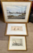 Three nautical watercolours to include: Albert Ernest Markes (1865-1901) signed lower left image