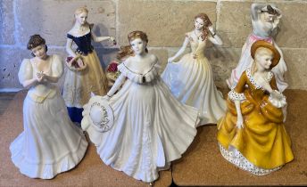 Ceramic ladies figurines to include, Coalport, Ladies of fashion, Jean, Royal Doulton, Veronica