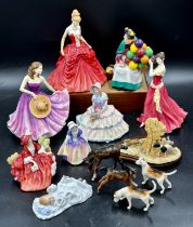 Assortment of ceramics to include eight Royal Doulton figurines 'Elizabeth' HN5154 approx 22.5cm