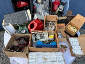 A large collection of telephone spares and accessories to include cogs, telephones, cases ephemera