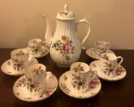 A Royal Worcester Roanoke pattern coffee service comprising of six coffee cans and saucers and a