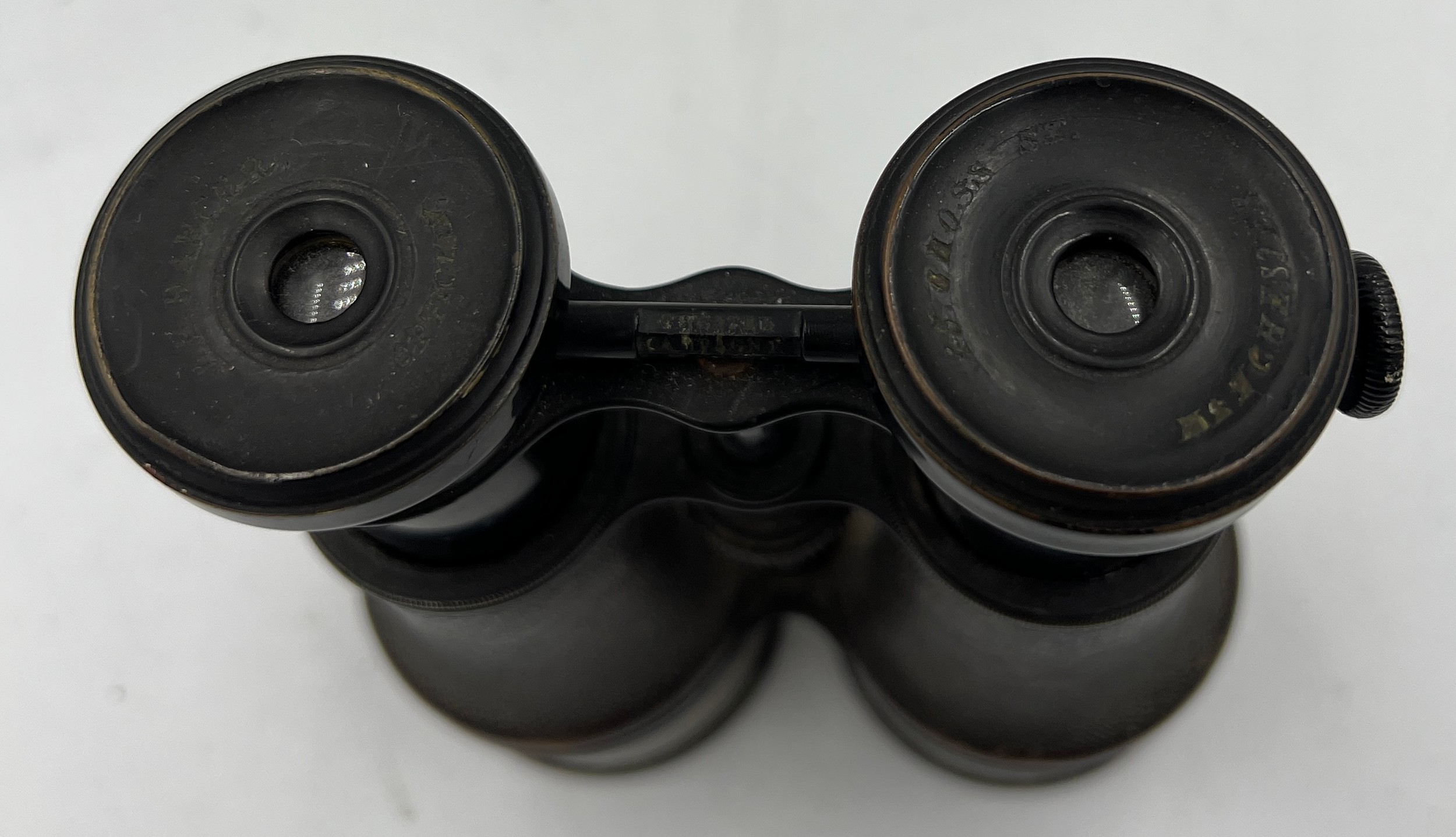 Leather and brass cased binoculars, maker JB Dancer Manchester. - Image 2 of 6