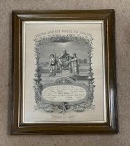 Henry Biglin, The J.W. Flint Lodge No 472, United Ancient Order of Druids 1868- A framed paper