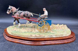 Border Fine Arts 'Rowing Up', limited edition 636/950 - farmer, horse and rake, approx 39cm long x