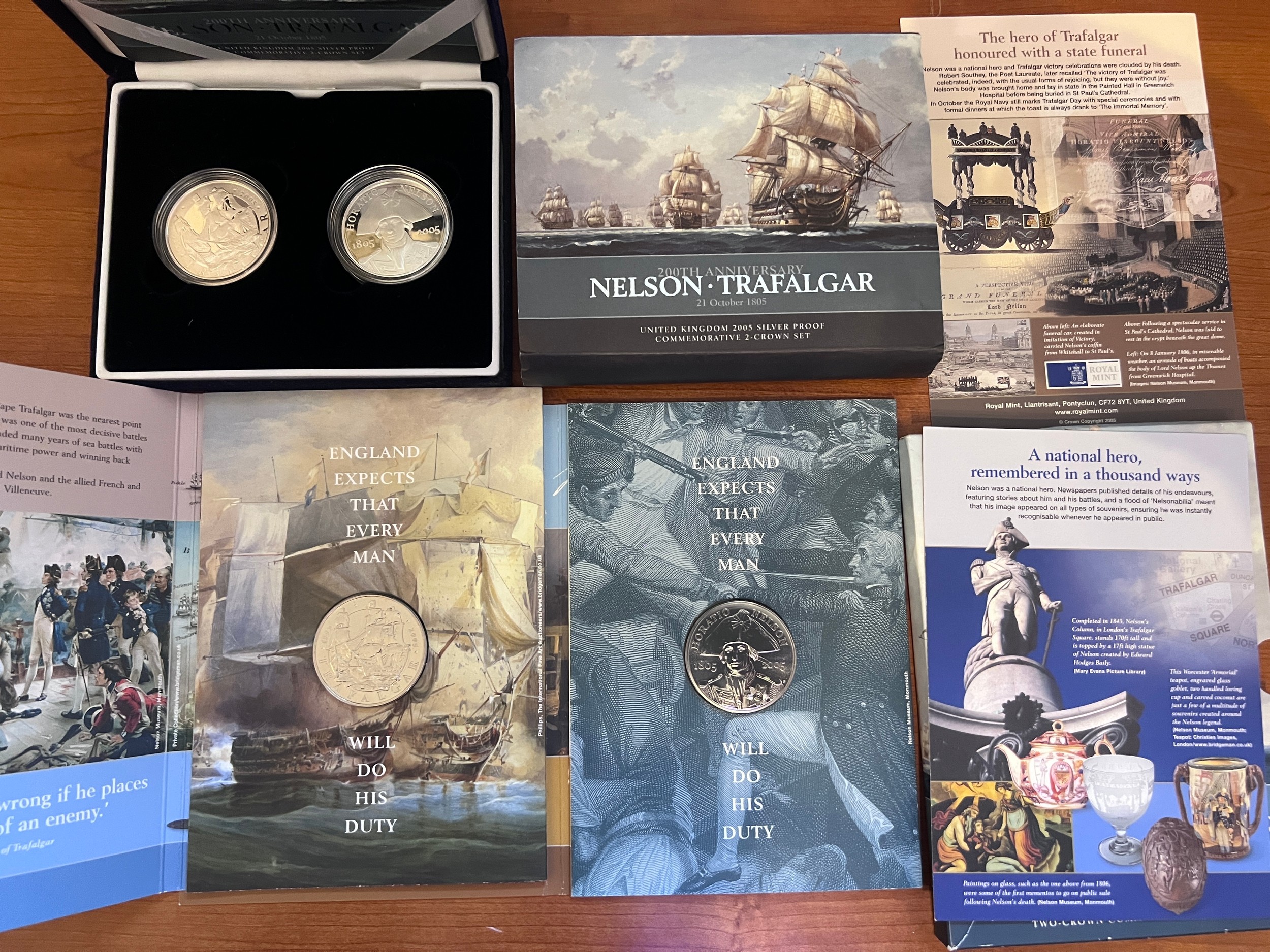 A cased silver proof 200th Anniversary Nelson - Trafalgar 2 crown commemorative set with certificate - Image 2 of 3