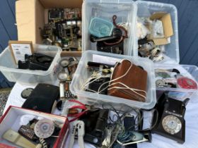A large collection of telephone spares and accessories to include dials, bells etc.