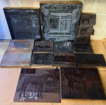 Horse racing interest. Various copper plate photographic blocks originally belonging to Sir Erik