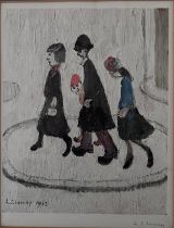 Laurence Stephen LOWRY (1887-1976) 'The Family' Limited edition print, signed in biro. Fine Art