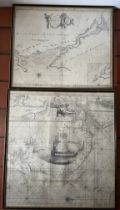 Two Captain Greenvile Collins maps, one of the Menai Straights and one the mid section of a map of