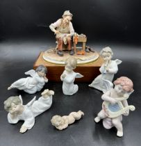 Collection of Lladro figures to include 4541 'Angel Lying Down', 4538 'Angel Praying', 6628 '