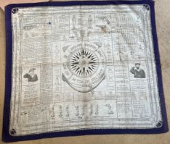 Late 19thC sailors neckerchief, Fulton-Airey patent no. 20771, printed with various advice,