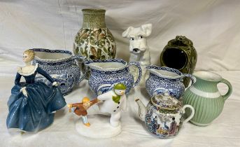 An assortment of ceramics comprising: A few Coalport figurine, The Snowman 'The Adventure Begins',