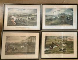 'Vale of Aylesbury Steeple Chase', set of four colour Hunting prints, frame size 34cm x 48cm (4)