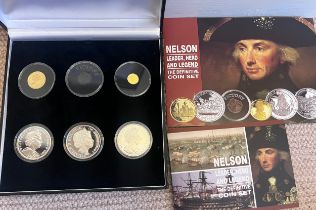 Coins to include a boxed Nelson proof coin set comprising 24ct gold British Virgin Islands 50