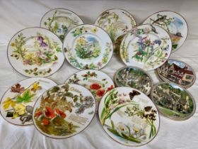 A full set of twelve Caverswall China plates by month with designs by John Ball from The Country