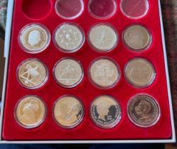 A collection of Silver proof 5 pound coins of various dates to include 2008 Prince of Wales, 2011