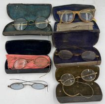Six pairs of mainly 19thC spectacles.