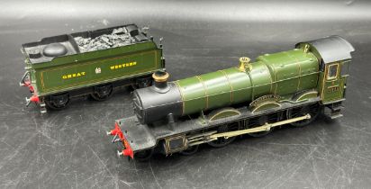 A GWR 4951 0 gauge Llangedwyn Hall Locomotive and Tender in 'Great Western' green with brass name