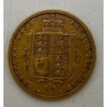 A Victorian 1885 half sovereign.