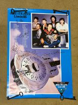 Dire Straits poster signed by all members of the Band, "Live in '85" naming all concerts for the