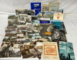 Ephemera to include postcards, majority related to castles, HMSO Printed Wartime Booklets