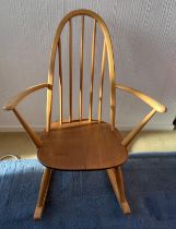 Mid 20thC Ercol rocking chair. 86cm h to back.