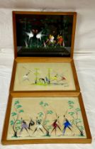 Three original mid-century African Tribal gouache/watercolours by various artists, all signed. Image