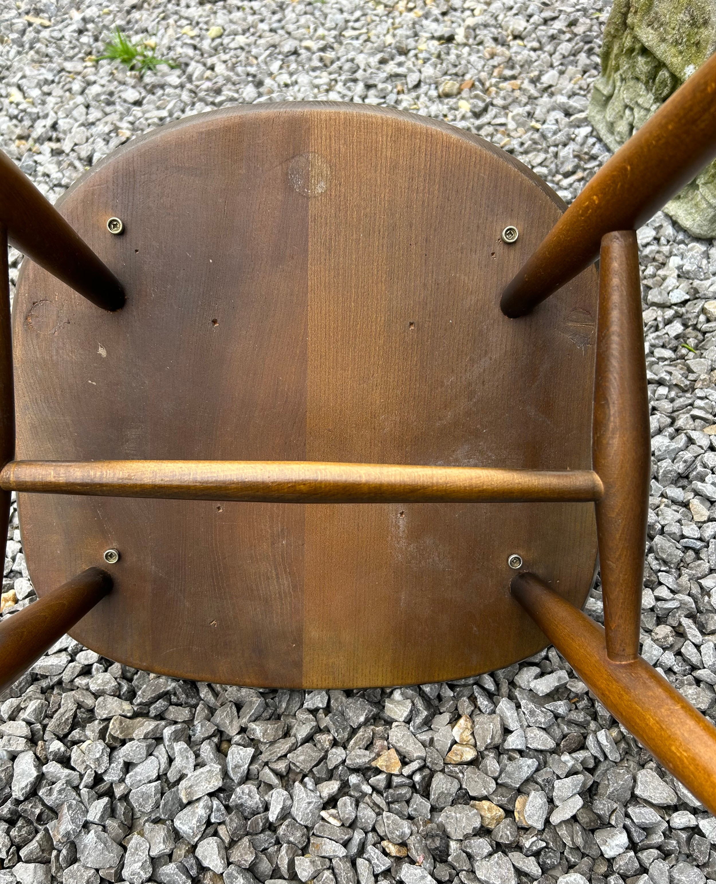 Five Ercol Quaker stick back dining chairs 95cm back, 42cm seat. - Image 9 of 13