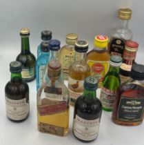 A quantity of various unopened miniature spirit and sherry bottles to include Bombay Sapphire gin,