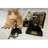 Three Star Wars room alarms to include Qui -Gon Jinn, Darth Maul and Destroyer Droid along with a