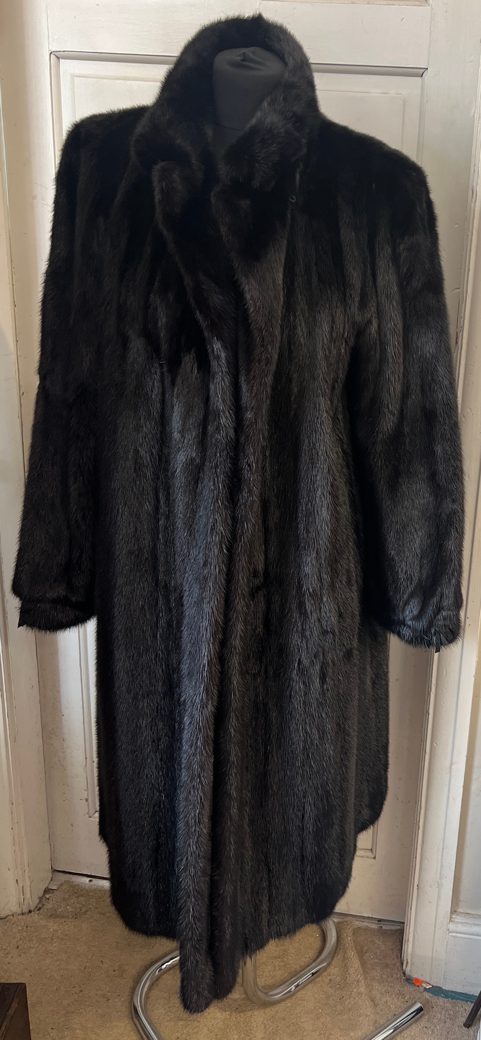 A long length black mink coat. - Image 2 of 4
