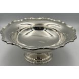 A hallmarked silver bowl, Birmingham 1933, maker Barker Brothers Silver Ltd. 21cm d. Weight 300gm.