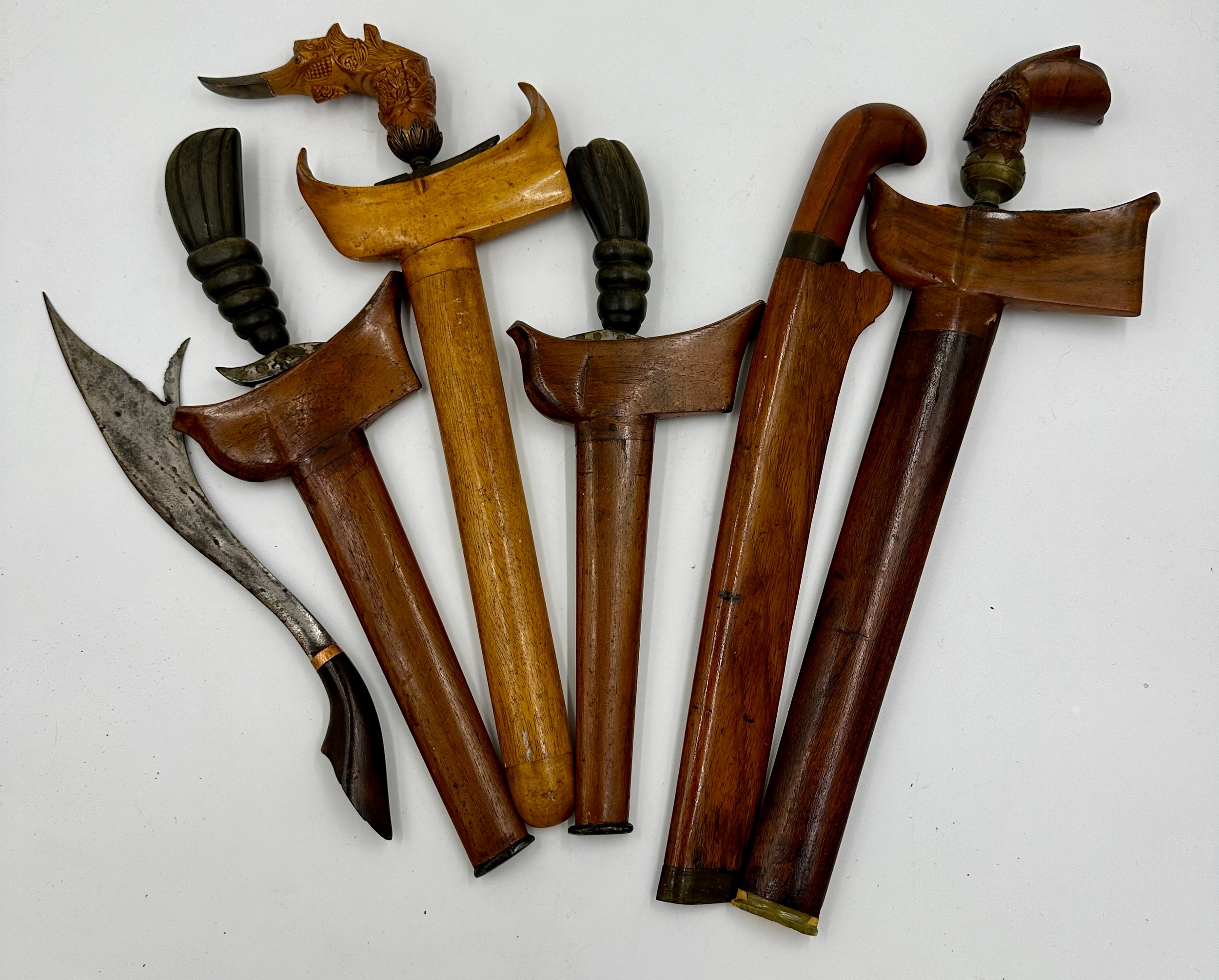 From the estate of Harry Gilbert Shorters M. B. E., A.M.N. Four Malaysian Kris daggers all with