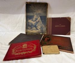 A collection of ephemera to include The Descriptive Album of London early 20thC images, The Queens