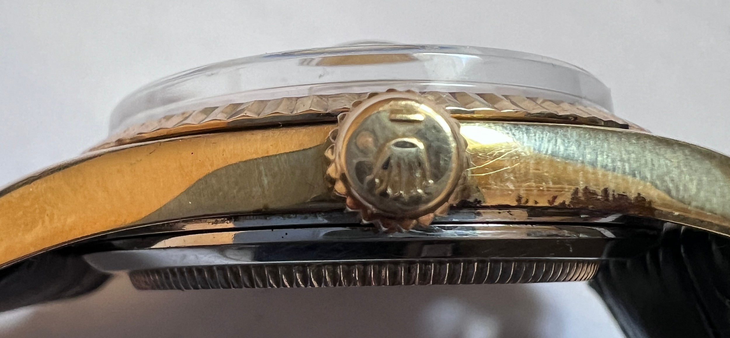 A Tudor Prince Oysterdate rotor self-winding bi-metal date wristwatch with 14k bezel. Rolex crown - Bild 5 aus 7