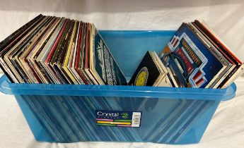 A large collection of 69 LP's and 20 singles to include Beatles, David Bowie, Thunderbirds, BBC