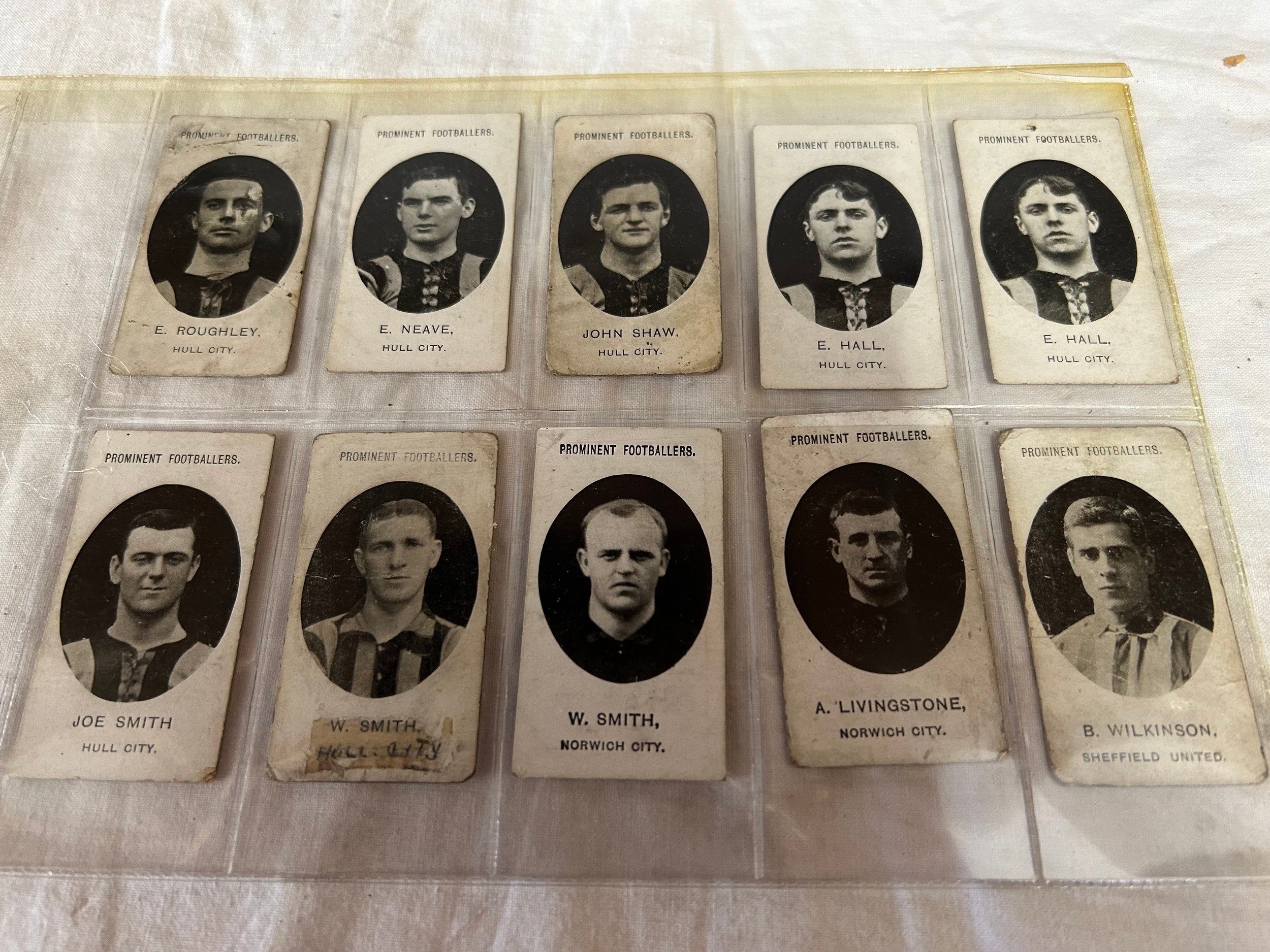 Taddy & Co Cigarette cards, all Prominent Footballers: Hull City: Roughley x 2, Neave x 2, John - Image 2 of 9