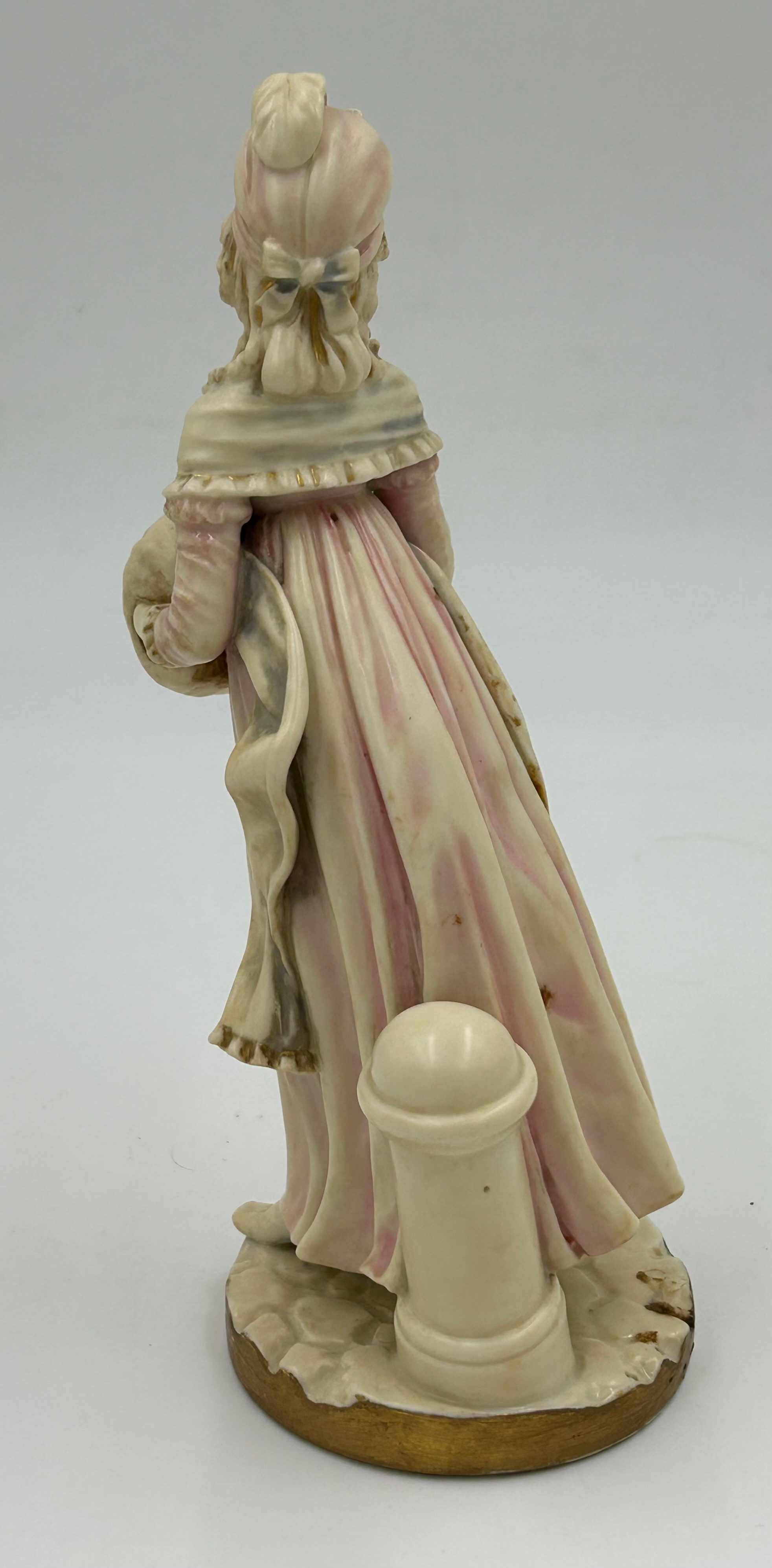 Royal Worcester Figurine 1016 - V12 - 20.5cm along with a Dresden lattice work fruit bowl 24.5cm and - Image 7 of 10