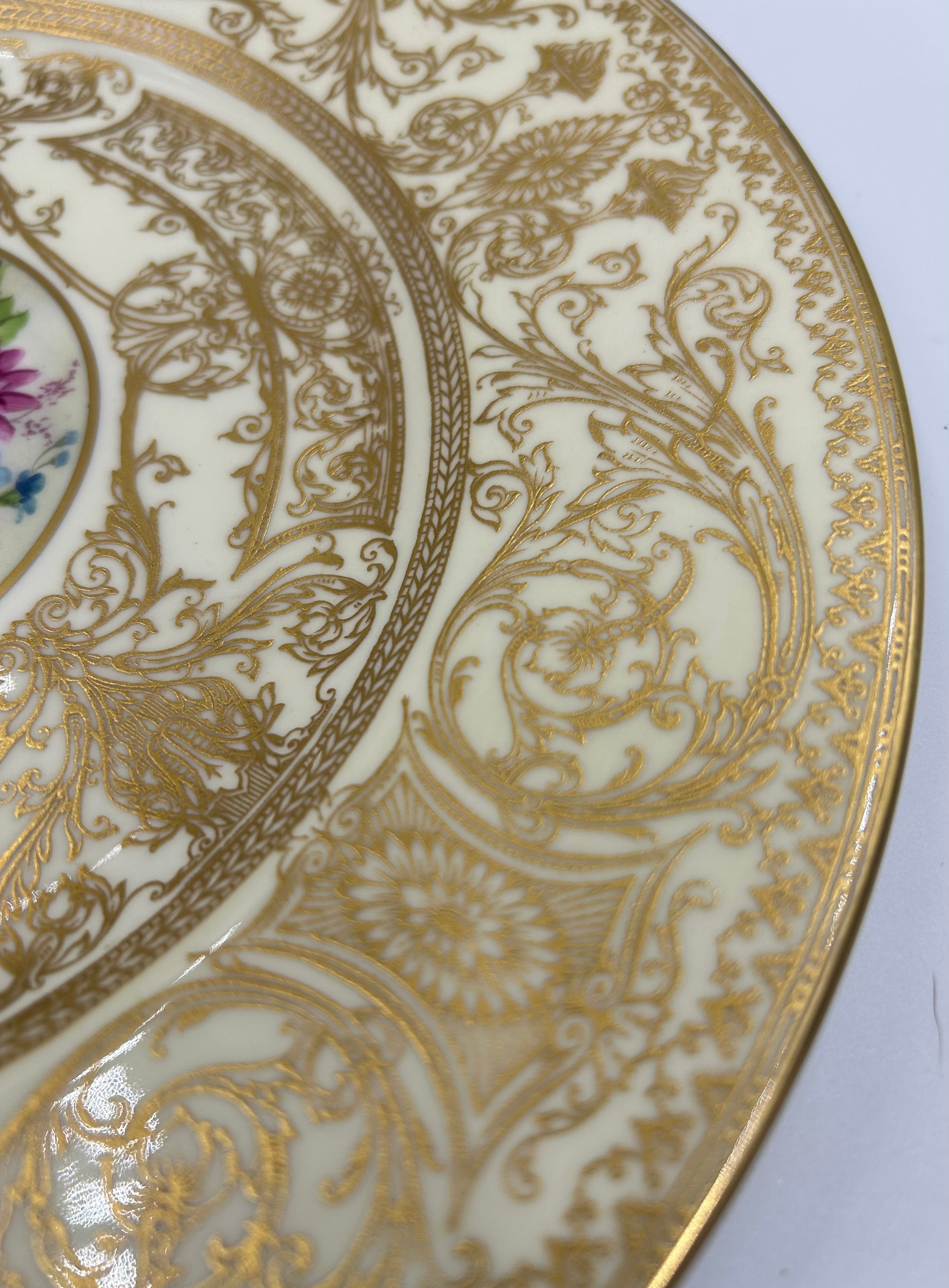 A Royal Worcester hand painted cabinet plate signed H.H. Price, decorated with flowers. 27cm d. - Image 3 of 4